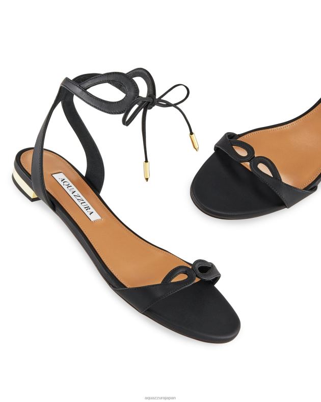 Aquazzura テッササンダルフラット 黒 DH8X0121