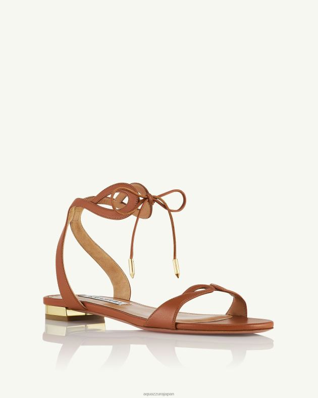 Aquazzura テッササンダルフラット 茶色 DH8X0144