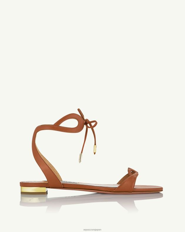 Aquazzura テッササンダルフラット 茶色 DH8X0144