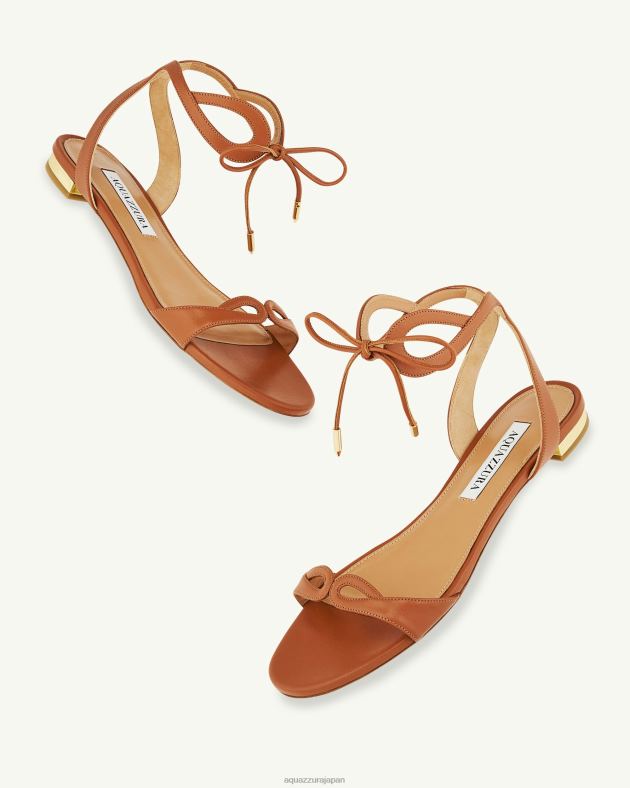 Aquazzura テッササンダルフラット 茶色 DH8X0144