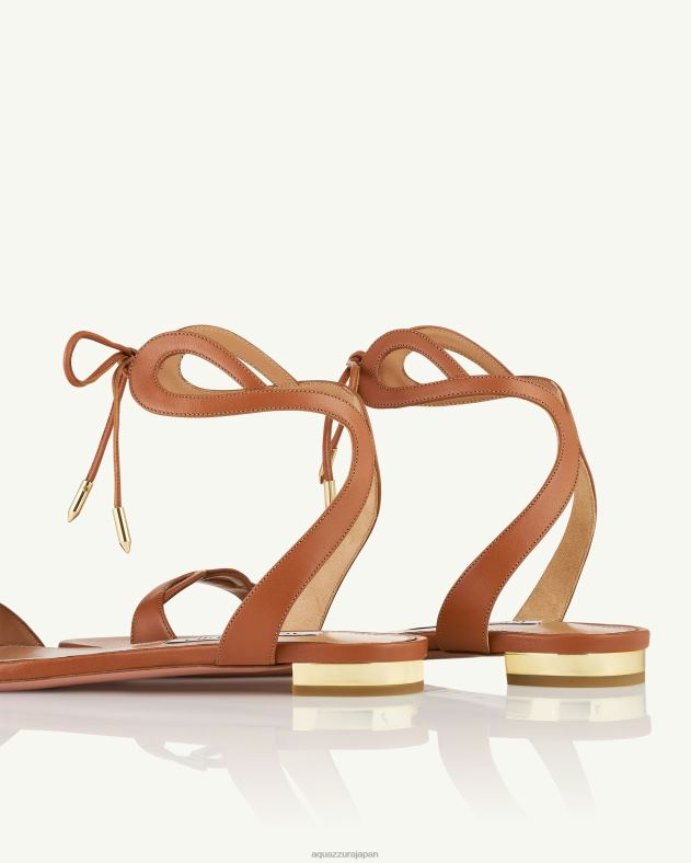 Aquazzura テッササンダルフラット 茶色 DH8X0144