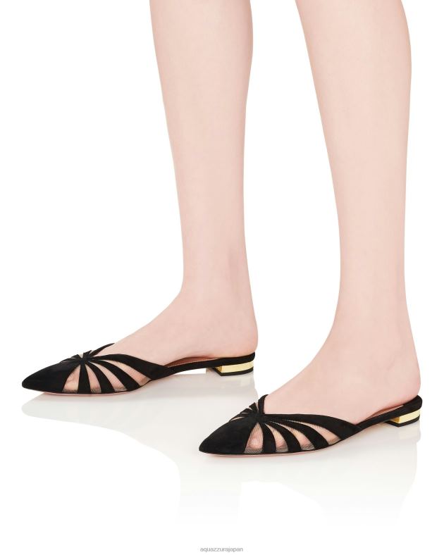 Aquazzura スパイラバフラット 黒 DH8X0243