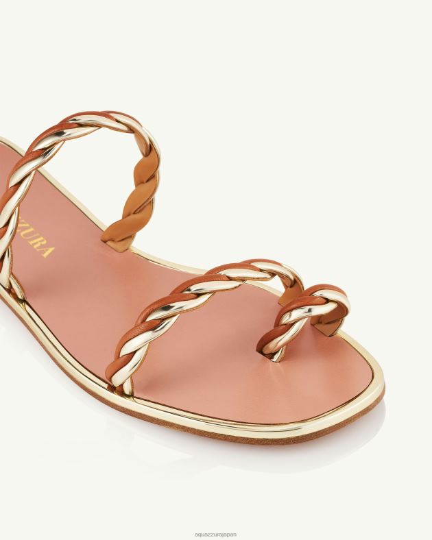 Aquazzura カパルビオ サンダル フラット 茶色 DH8X0246