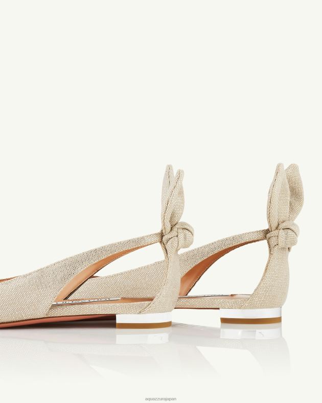 Aquazzura 蝶ネクタイバレエ 銀 DH8X0253