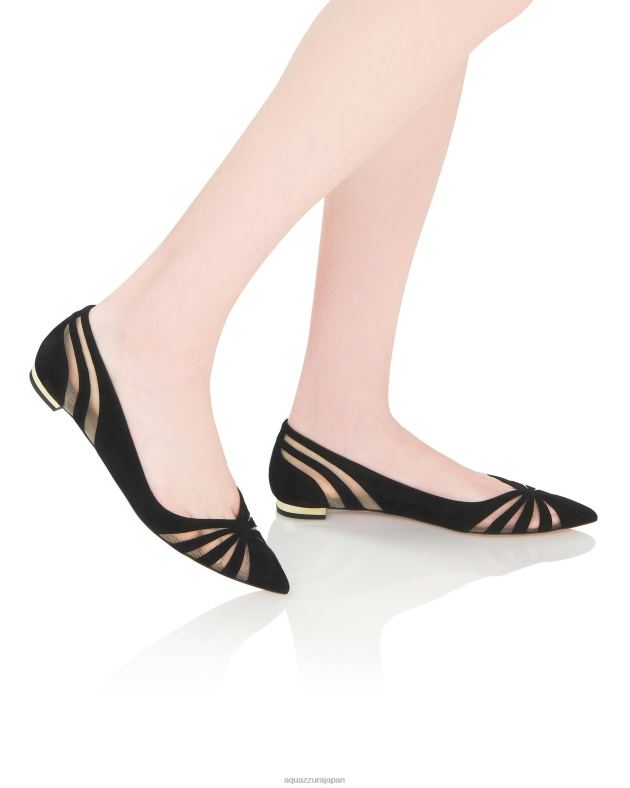 Aquazzura スパイフラット 黒 DH8X0271