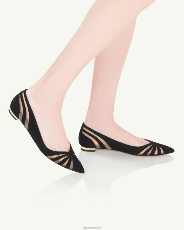 Aquazzura スパイフラット 黒 DH8X0271